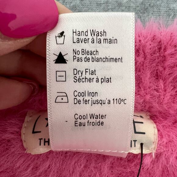 L Space Daydreamin Button Front Cardigan Barbie Pink Knit Fuzzy Cozy XL Coquette - Picture 10 of 11